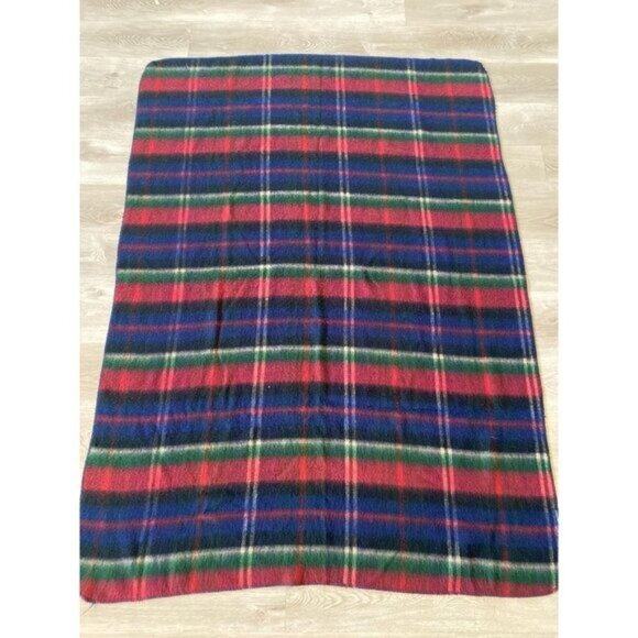 Vintage Ralph Lauren Plaid Blanket Throw Scarf 100% Acrylic - Picture 2 of 10